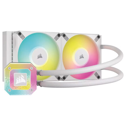 Enfriamiento l&iacute;quido corsair para cpu icue h100i elite capellix xt 240mm rgb compatible s 1200 1700 am4 am5 color blanco