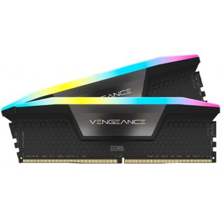 Memoria ram corsair vengeance rgb 64gb (2x32gb) ddr5 5200mhz dimm rgb xmp negro cl40