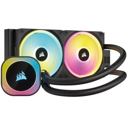 CKCVENAB008 - Enfriamiento Liquido Corsair para CPU iCUE Link H100i AIO 240MM RGB Compatible S 1700 1851 AM4 AM5 Color Negro