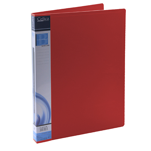 Folder plastico celica c/broche de palanca carta rojo