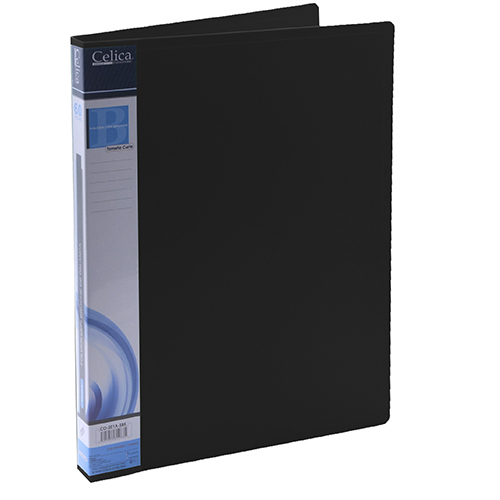 FOLDER PLASTICO CELICA C/BROCHE DE PALANCA CARTA NEGRO - MAS RECIO