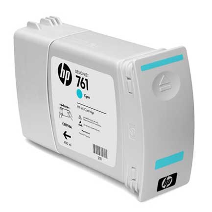 Tinta hp designjet lf 761 400ml color cian