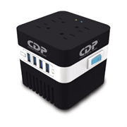 Regulador de voltaje CDP RU-AVR604 600VA/300W indicadores LED de funcionamiento 4 contactos NEMA 5-15R y 4 puertos USB - Vista 6
