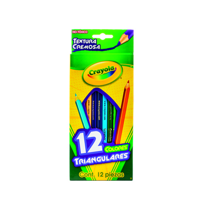 Lapices de colores crayola triangulares con 12 piezas