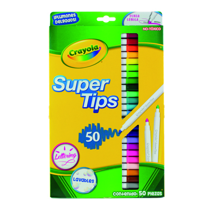 Plumones crayola supertips con 50 piezas