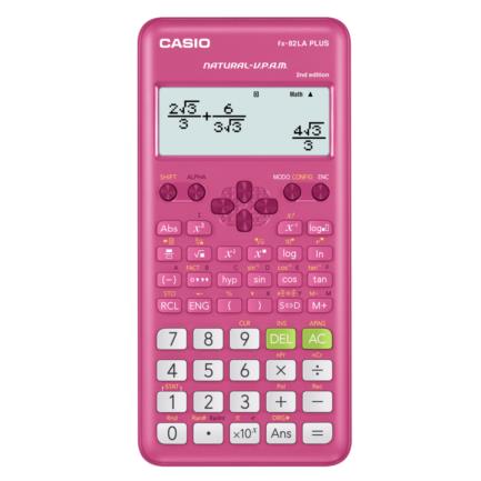 Calculadora cientifica casio mas de 250 funciones fx-82laplus2 para primaria y secundaria rosa 4 lineas vpam