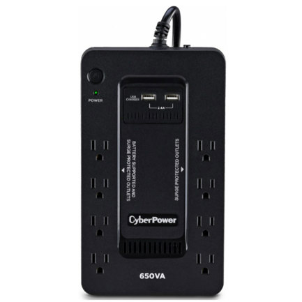 Ups cyberpower 650va/360w standbygabinete compacto 8 nema 5-15r