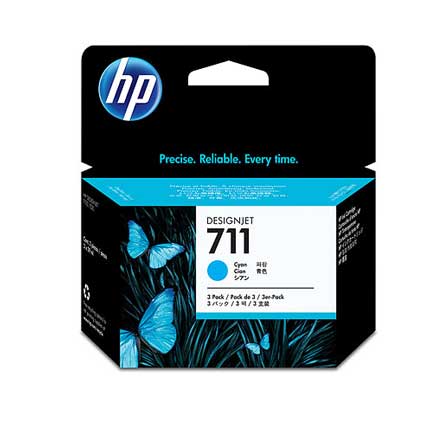 Tinta hp lf 711 cyan 3pack designjet