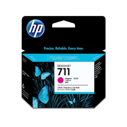 Tinta hp lf 711 magenta 3pack designjet