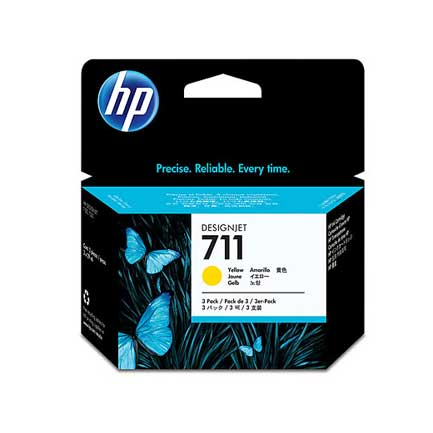 Tinta hp lf 711 amarillo 3pack designjet