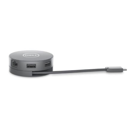 Adaptador dell  6 en 1 usb-c usb/hdmi/dp/rj45 8w color plata