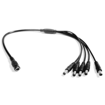 Divisor de energ&iacute;a saxxon para 5 c&aacute;maras/1 conector hembra + 5 conectores macho/2.1mm