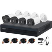Kit de 4 canales dahua 2mp policarbonato dvr cooper-i wizsense/con ia/h.265+/4 cámaras b1a21 1080p/4 canales + 1 ip