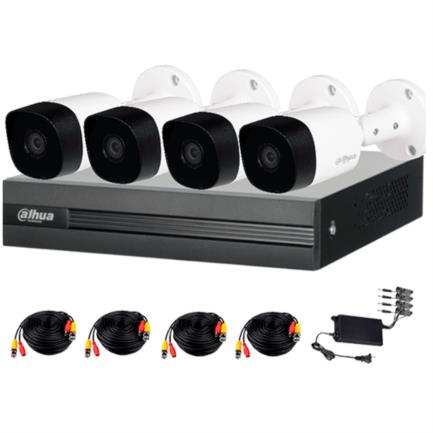 Kit de 4 canales dauha 5mp dvr cooper-i wizsense con ia/h.265+/4 c&aacute;maras b2a51 met&aacute;licas/4ch+1 ip o hasta 5 canales ip