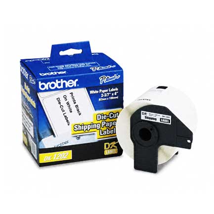 Etiquetas brother dk1202 papel blanco precortado 62mmx100mm 300 etiquetas