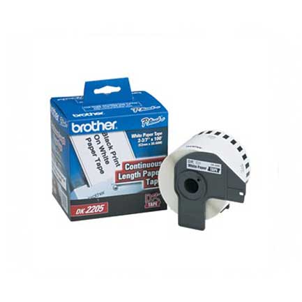 Cinta etiquetadora brother dk2205 papel blanco continuo 62mmx30.4m ql550
