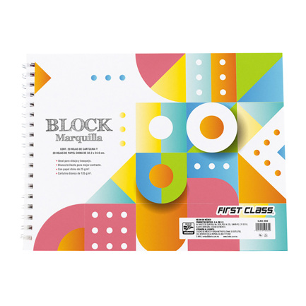 Cuaderno de dibujo Marquilla Dietrix Fist Class con papel de china con 20 hojas 32.2 X 24.6 cms