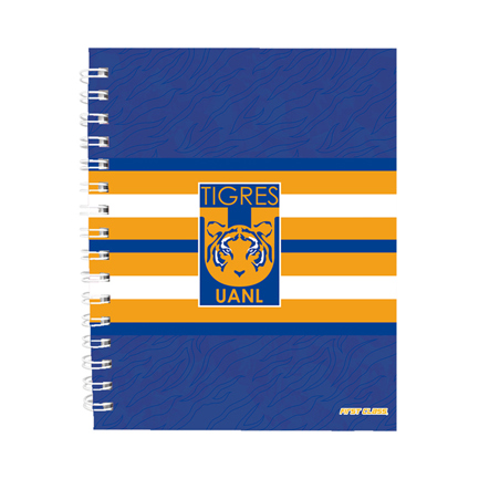 Libreta dietrix first class pasta dura doble arillo 80 hojas raya club tigres uanl modelo uanl