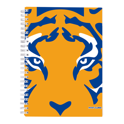 Cuaderno profesional dietrix first class pasta dura doble arillo 80 hojas raya club tigres de la uanl modelo felino
