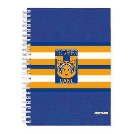 Cuaderno profesional dietrix first class pasta dura doble arillo 80 hojas raya club tigres de la uanl modelo uanl