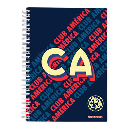 Cuaderno profesional dietrix first class pasta dura doble arillo  80 hojas raya club america modelo ca azul