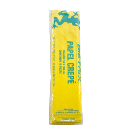 Papel Crepe Dietrix 50x200cms Amarillo Canario Paquete con 10 Hojas