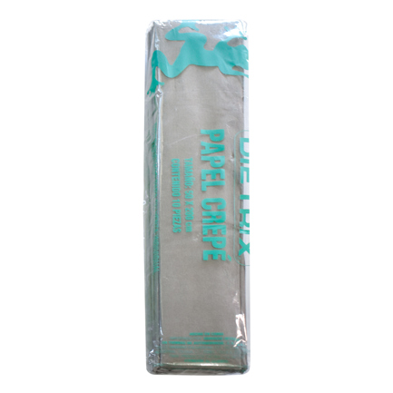 Papel crepe dietrix 50x200cms gris paquete con 10 hojas