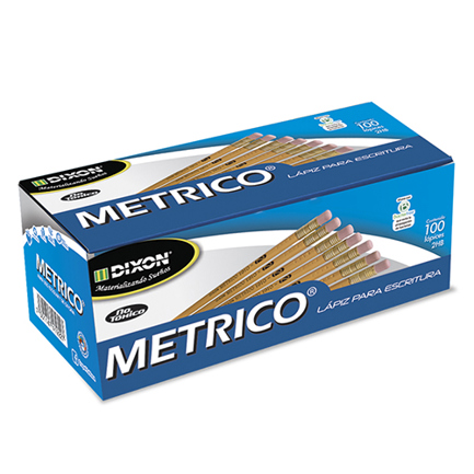 Lápiz dixon métrico #2 hexagonal madera c/100 piezas