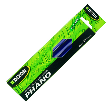Marcador de cera dixon phano azul caja c/10 piezas