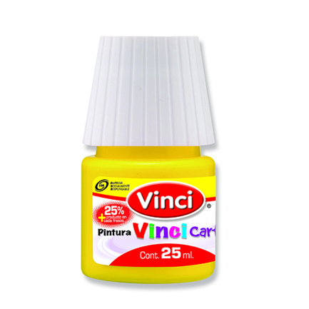 Pintura cartel vinci 25 ml amarillo limón #50 caja c/10 piezas