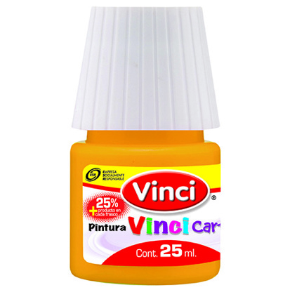 Pintura cartel vinci 25 ml amarillo obscuro #52 caja c/10 piezas