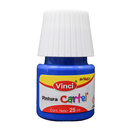 Pintura cartel vinci 25 ml azul cobalto #65a caja c/10 piezas