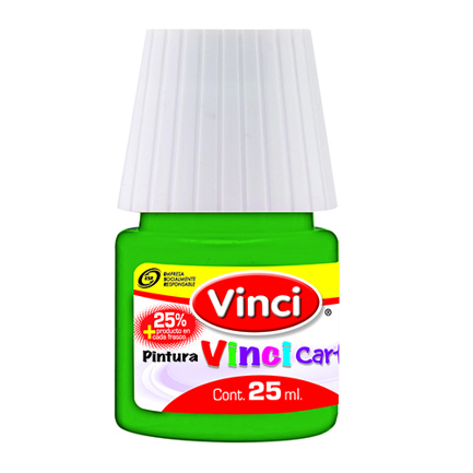 Pintura cartel vinci 25 ml verde verones #62a caja c/10 piezas