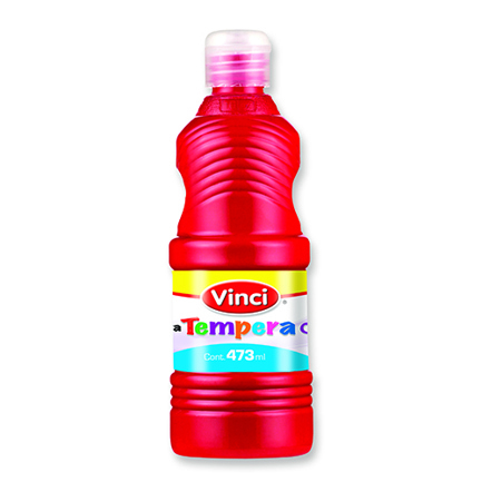 Pintura tempera vinci 473 ml rojo