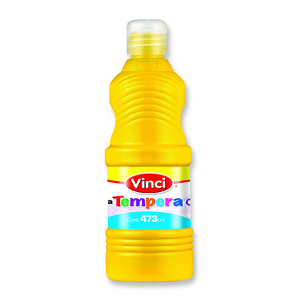 Pintura tempera vinci 473 ml amarillo limón