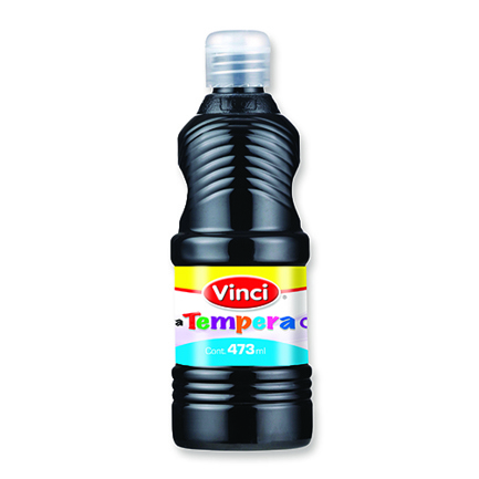 Pintura tempera vinci 473 ml negro buj&iacute;a