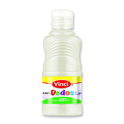 Pintura para dedos lavable vinci 237 ml blanco