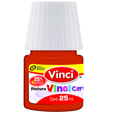 Pintura cartel vinci 25 ml bermellon - 54 caja c/10 piezas