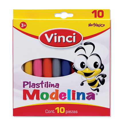 Plastilina modelina vinci caja con 10 barritas de colores surtidos