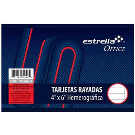 Tarjeta estrella hemerografica 4x6 raya