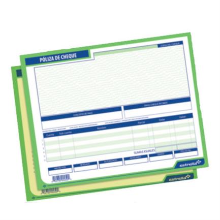 Poliza cheque estrella 1/2 carta 25 jgs orig y cop