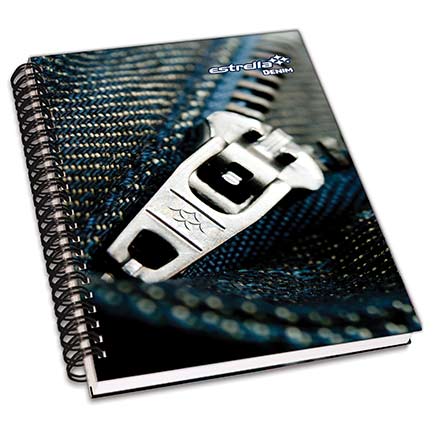 Cuaderno estrella francesa pasta dura d. wire-o 180h raya