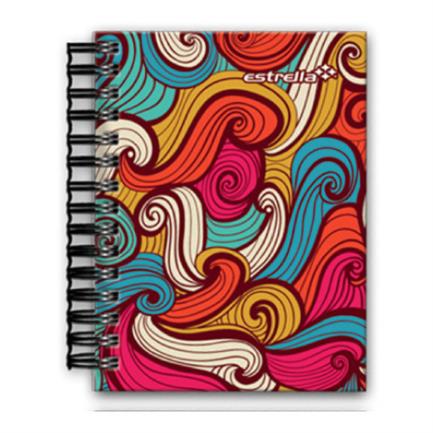 Libreta estrella 1/8 espiral doble wire-o pasta semi rígida raya 100 hojas
