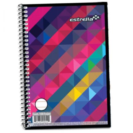 Libreta estrella 1/8 espiral raya 100 hjs