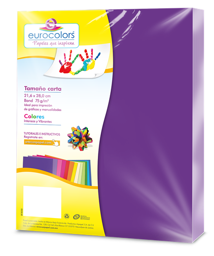 EOPPAPAK016 - PAPEL CORTADO EUROCOLORS CARTA MORADO C/100