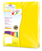 Papel Cortado Eurocolors Carta Amarillo Neon C/100 - Vista 4