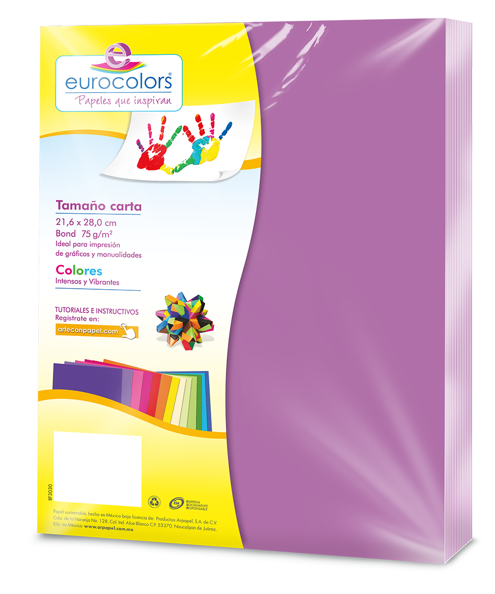 Papel Cortado Eurocolors Carta Violeta C/100 - Vista 2