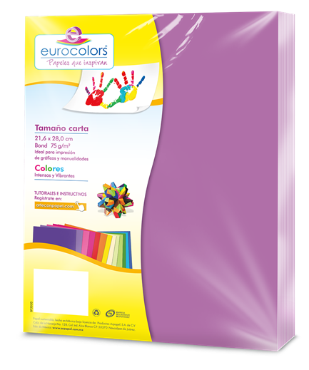 EOPPAPAK021 - PAPEL CORTADO EUROCOLORS CARTA VIOLETA C/100