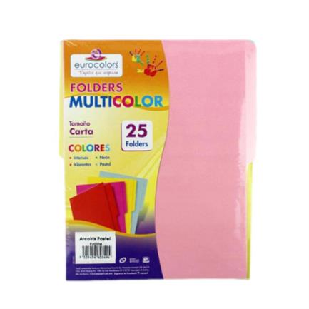 Folder eurocolors multicolor arco&iacute;ris pastel c/25 pzas