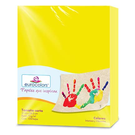 EOPPAPAK001 - PAPEL CORTADO EUROCOLORS CARTA AMARILLO C/100